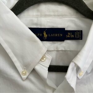 NWOT Ralph Lauren men’s white cotton button down shirt size 16 1/2 34/35.
